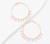 Pendientes de aro colgantes de oro rosa Diamonique x Zaxie